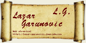 Lazar Garunović vizit kartica